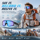 Smart Sports Glasses Photo Video Recorder AI Assistant UV Protection