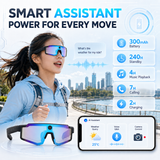 Smart Sports Glasses Photo Video Recorder AI Assistant UV Protection